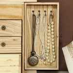 Jewelry Box, 4-Tier Case with Mirror, Wood Brown