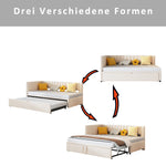 Sofa Bed, L-shaped Pull-out 90/180*200cm, Velvet Beige