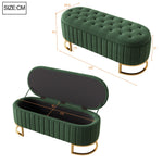 Storage Bench and Footstool with Storage Space, 120 x 40 cm, Green Velvet