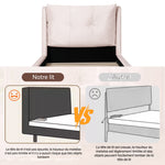 Upholstered Single Bed with Slatted Base and Headboard, 90 x 200cm, Pink Velvet
