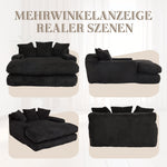Sofa Bed, Cloud Couch with 3 Soft Pillows, Single Seat, Corduroy Black