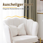 Chairs, Modern Upholstered with Petal Back & Butterfly Cushions, Velvet