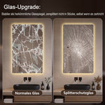 Frameless LED Bathroom Mirror 60x80 cm, Dimmable Anti-Fog, Glass