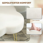 Footstool, Cloverleaf Shape, Fabric, Cream White