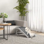 Pet Ramp, Non-Slip Carpet, for Dogs up to 30 kg, Pinewood Polyester White+Gray