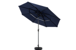 Outdoor Umbrella 14.8 Ft Double Sided Rectangular Large with Crank, Navy Blue