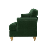 Windsor Cloud Sofa with Removable Ruffle Skirt and Cushion, Chenille Green