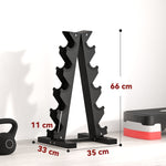 Dumbbell Rack, 10 Dumbbells, 5 Levels, Sturdy Steel, Black