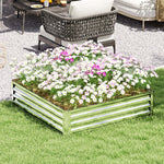 Raised Bed Planter, Garden Vegetable Herb Flower Box, Steel Silver