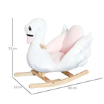 Rocking horse for children, cuddly rocking animal, pink and white