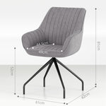 Swivel Lounge Chair, Armrests Metal Legs, Dark Grey Velvet