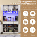 Multifunctional Buffet 100x40x180cm LED App Control Drawers Shelves Power Outlets