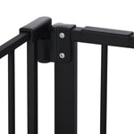 Pet Safety Gate, No Drilling Stair Gate, Metal Plastic, Black