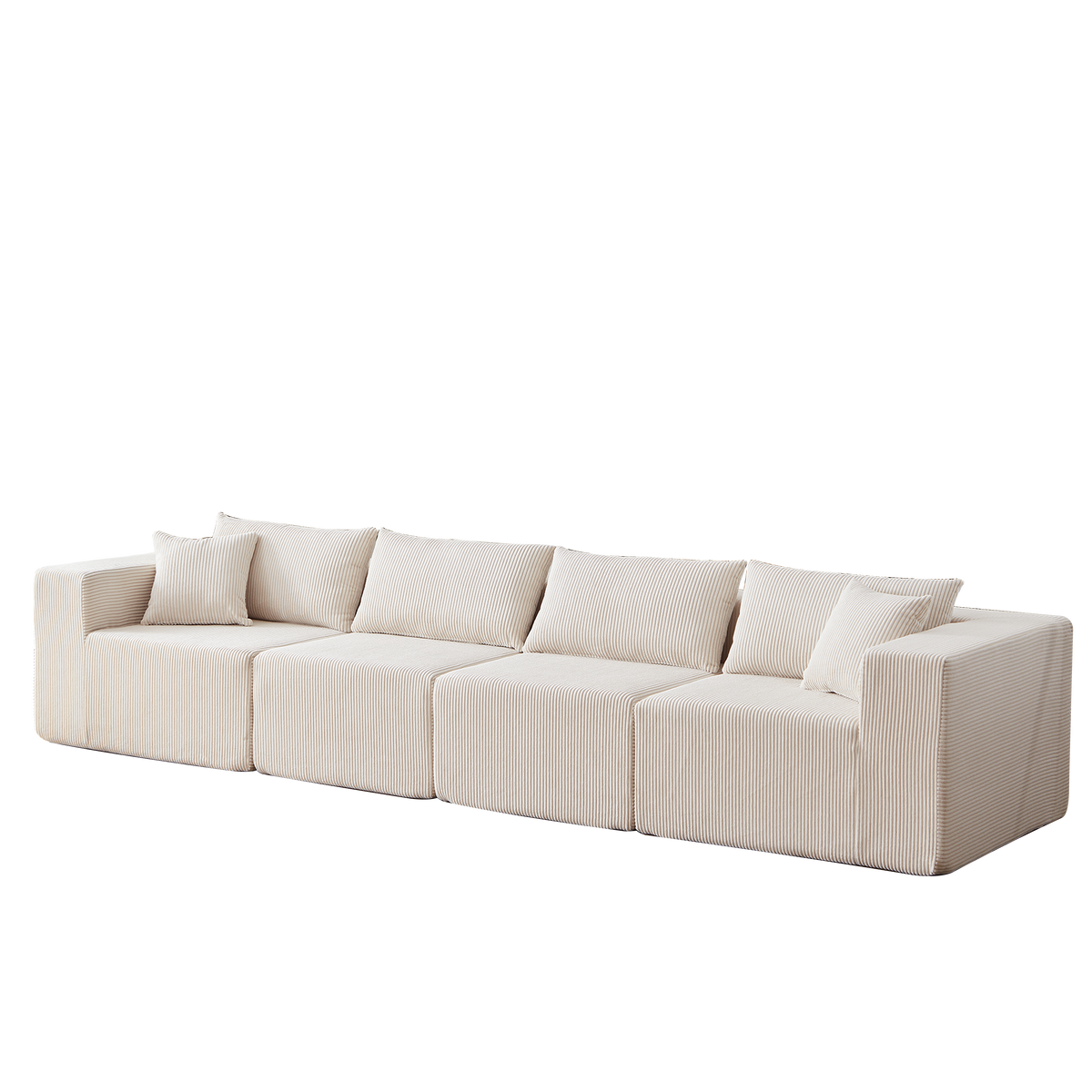 Modular L-Shaped Sectional Sofa 104-Inch 4-Piece - Corduroy