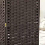 4-Panel Room Divider, Foldable Privacy Screen, Brown