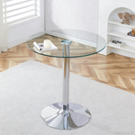 Modern Glass Beam Table Minimalist Ø89cm 92cm High