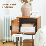 Console Table with Cabinet, Industrial Design, Natural Steel