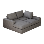 Boneless Couch with Chaise, L-shaped Modern Upholstered Corduroy