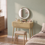 Dressing Table with LED Mirror & Drawers, 80x40x133 cm, Oak