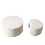Coffee Table Set, 2-Piece Upholstered Round for Living Room, Foam