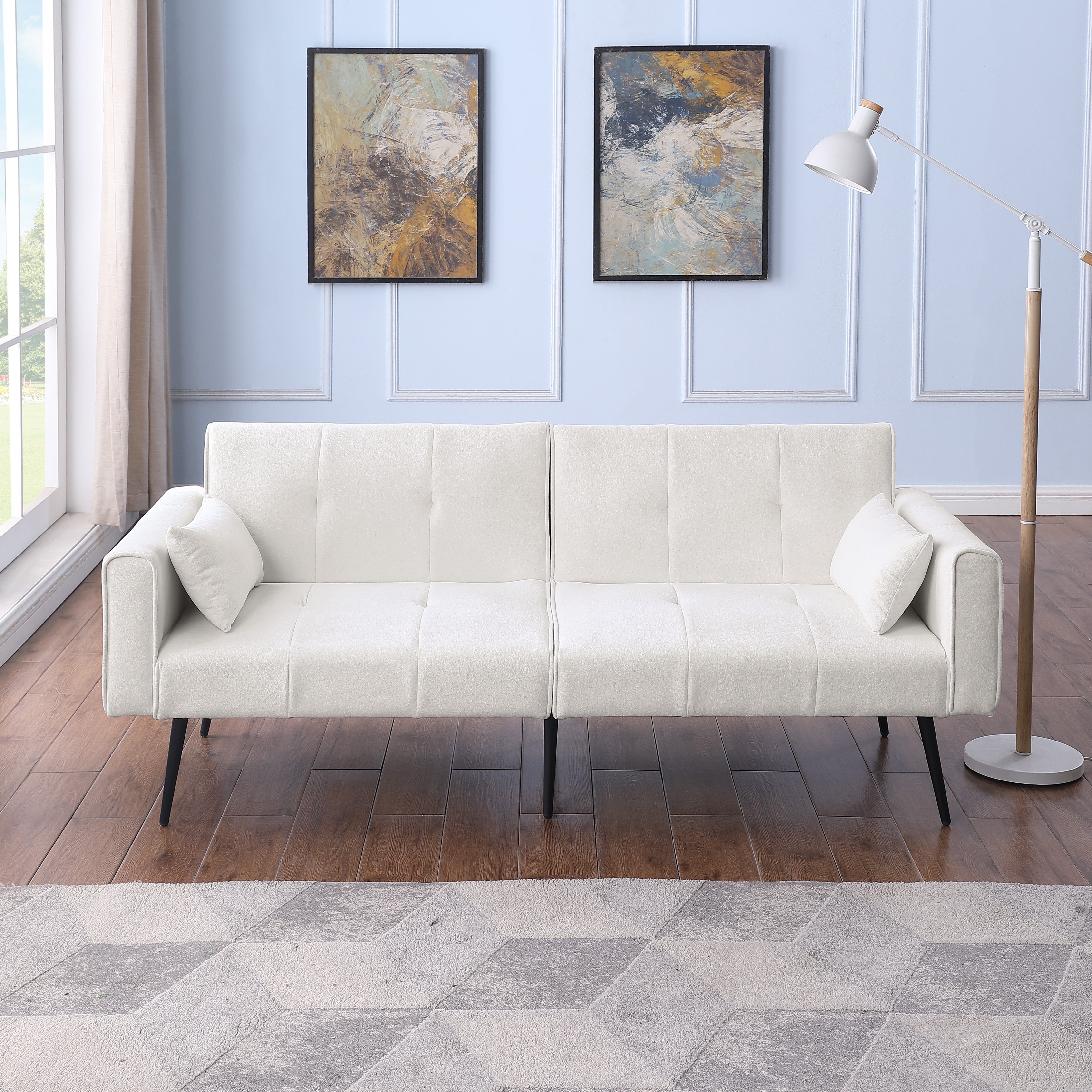 Futon Sofa Bed, Modern 68" Convertible Sleeper Couch, Small Spaces