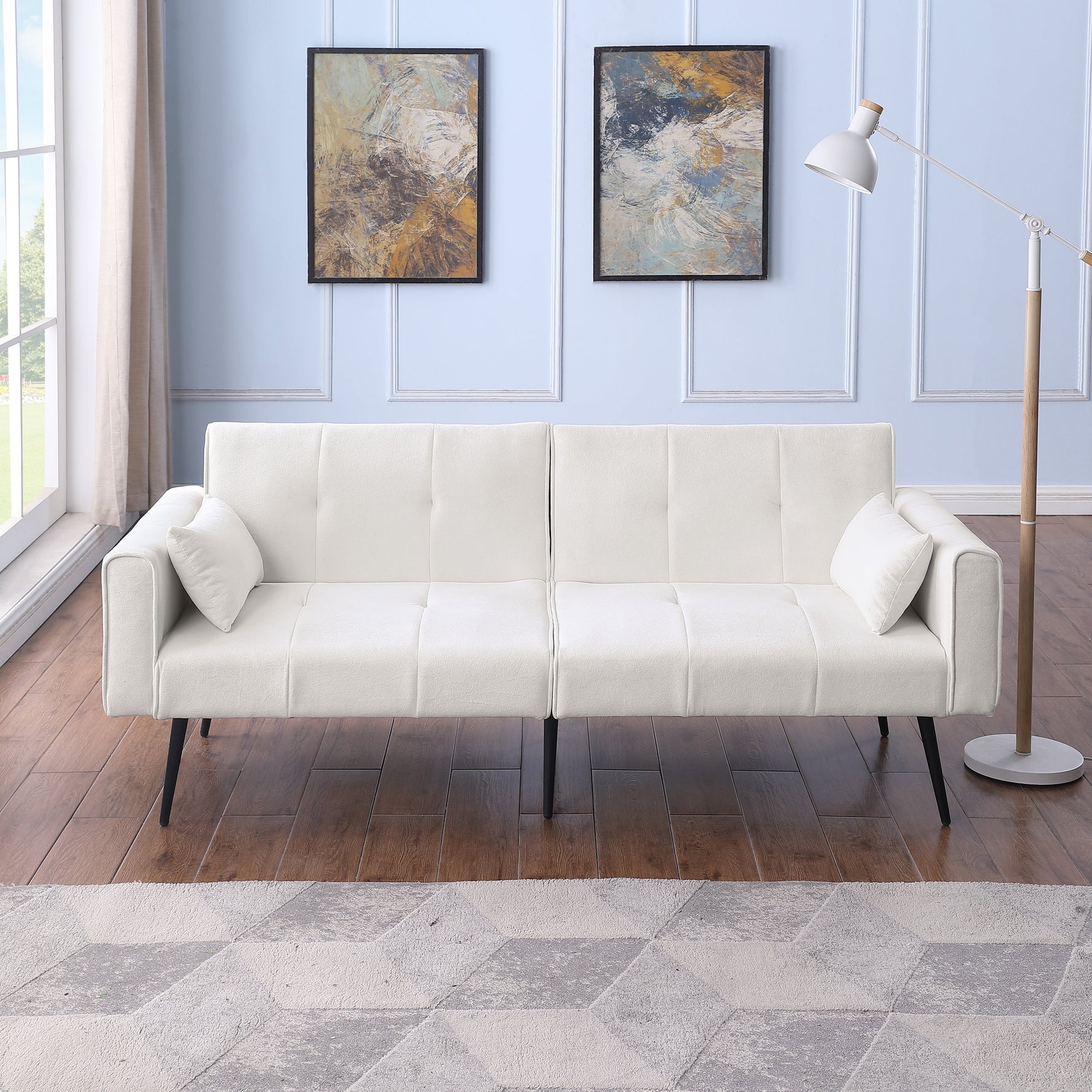 Futon Sofa Bed, Modern 68" Convertible Sleeper Couch, Small Spaces