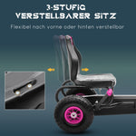 Children's Go-Kart with Pedals and Adjustable Seat, Pink and Black