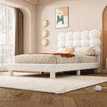 Upholstered Bed 90x200cm Triple Adjustable Headboard - White