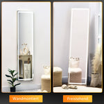 Wall Mirror, LED Standing Full Length, Aluminum Silver Gold