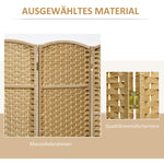 Folding Screen, 6 Panels, Room Divider, Natural Bamboo