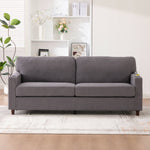 2-Seater Sofa USB-C LED Cup Holders & Pockets - Light Gray Chenille