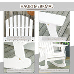 Adirondack Rocking Chair, Weatherproof for Garden/Balcony, White