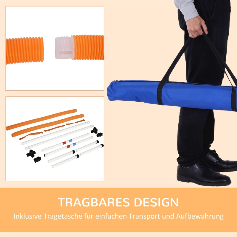 Dog Training Set Agility Jumping Ring Portable PE White + Orange