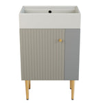 Bathroom Furniture Washbasin with Vanity Unit, 55 cm, Small Guest, Light Grey