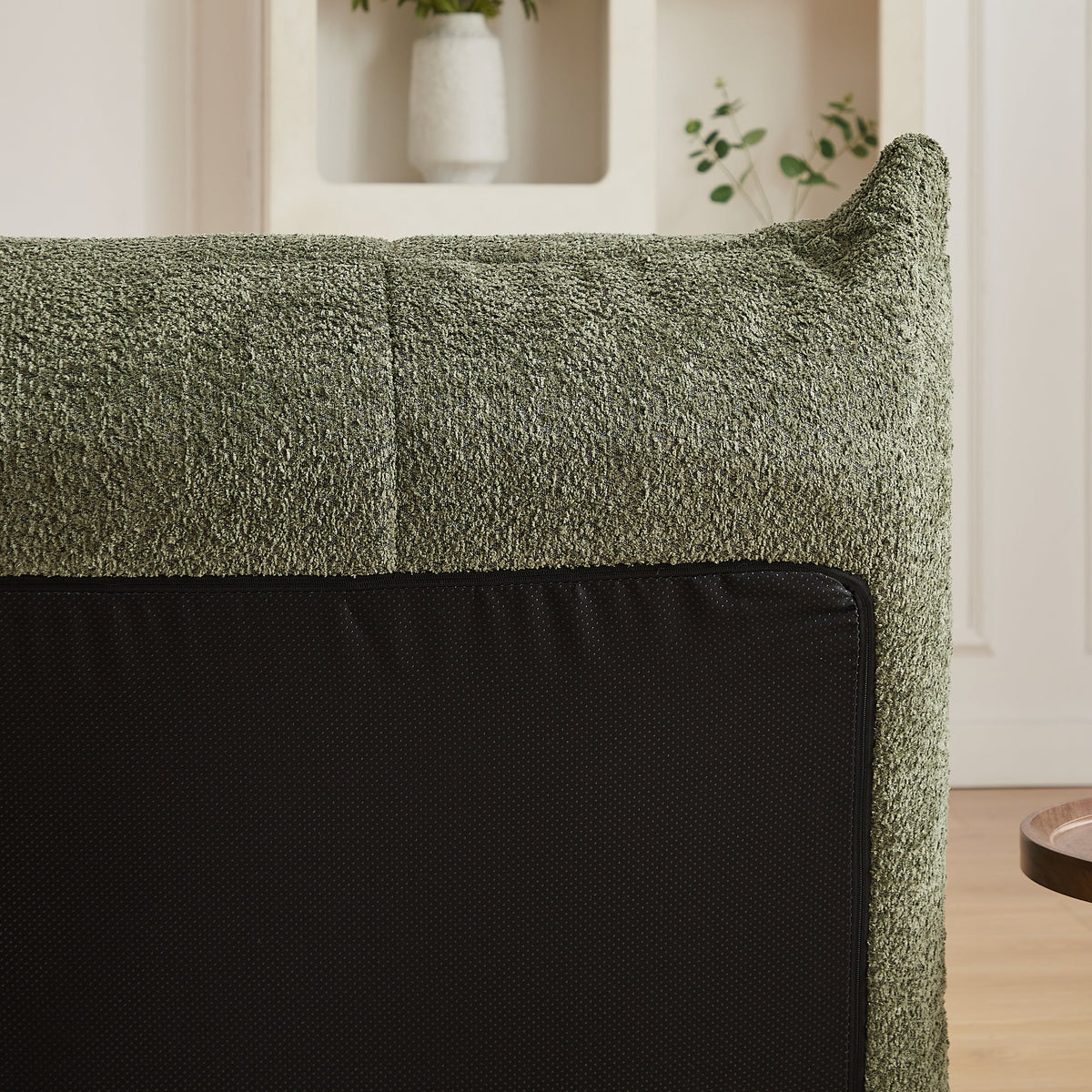 Chenille Togo Two-Seater Sofa, Floor Lounge Chair with High-Density Foam, Chenille Fabric