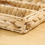Storage Baskets Set of 2 Woven Water Hyacinth Natural Wood