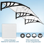 Front Door Canopy, 75x195x23 cm, 5mm Polycarbonate, Transparent Aluminum
