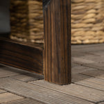 2-Seater Garden Bench, Backrest Armrests 240kg Load Capacity, Charred Wood