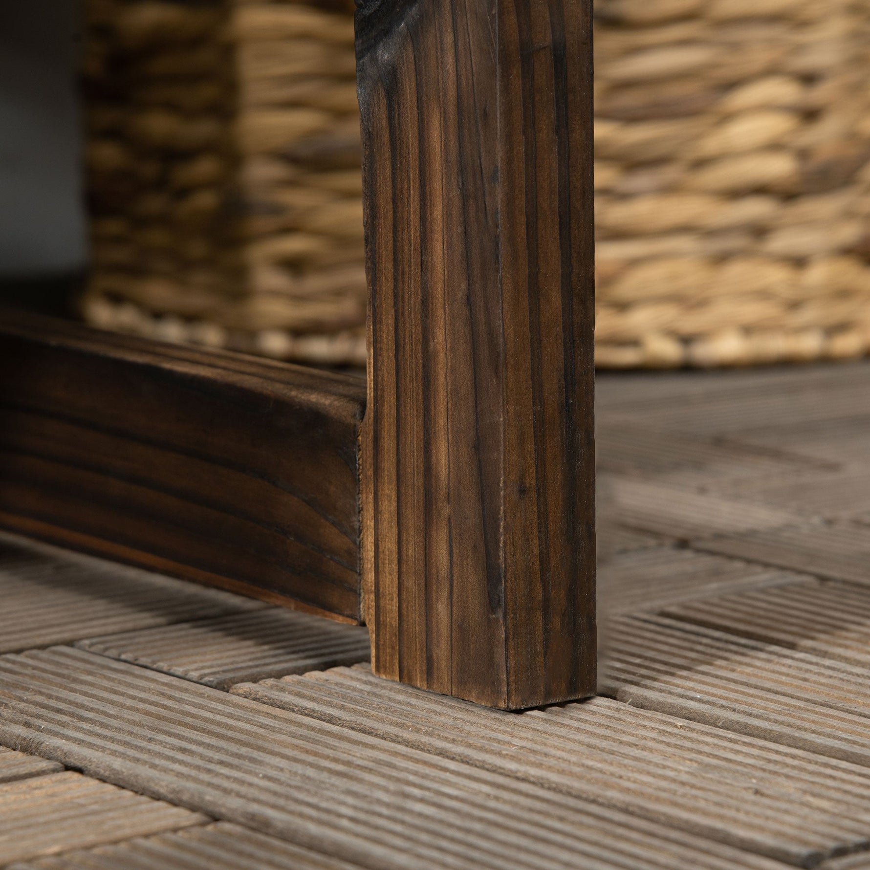 2-Seater Garden Bench, Backrest Armrests 240kg Load Capacity, Charred Wood
