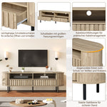 TV Cabinet Lowboard 160cm 2 Doors 2 Drawers for 65 Inch - Natural Wood