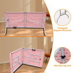 Folding Table 180cm, Heavy Duty Portable with Handle, Pink