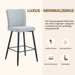 Bar Chair Set 2-Piece 101cm High Ergonomic Backrest - Light Grey PU