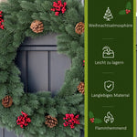 Fir Wreath, Christmas Door Wreath with Eyelet, Green PE