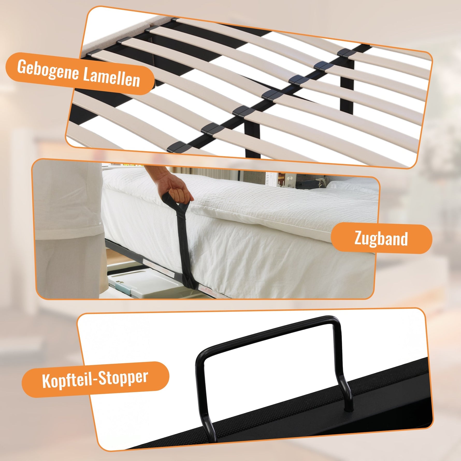 Upholstered Bed 160x200cm Hydraulic Storage with Hidden Cup Holder & Charging Station Linen Grey