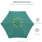 Folding Parasol Garden Market Umbrella Hand Crank Aluminum Ø2.6m Dark Green Polyester