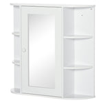 Mirror Cabinet, Wall Mounted with 8 Compartments, White