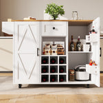 Kitchen Island Dining Cart Extendable Multifunctional Storage - Wood Grain