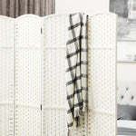 Room Divider, 4-Panel Foldable Privacy Screen, White