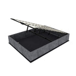 Bed Frame 140x200cm with Gas Lift & Mattress, Grey Dutch Velvet