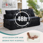 Folding Sofa Bed with Pillows & Backrest, Portable Floor Sofa for Living Room & Bedroom